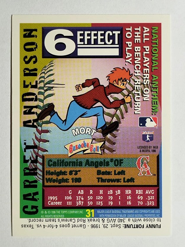 1996 Bazooka #31 Garret Anderson