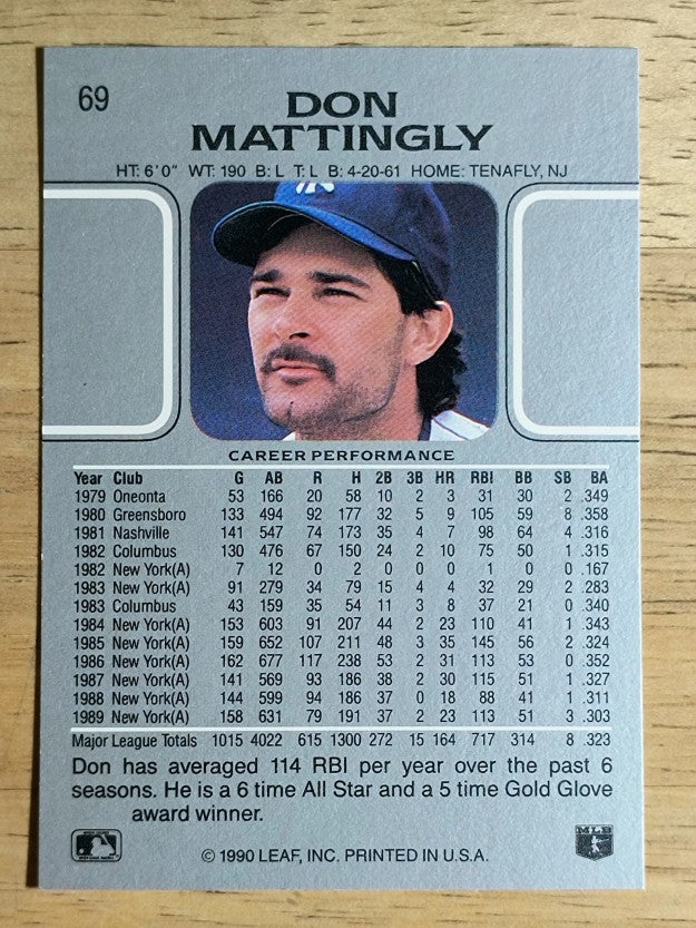1990 Leaf #69 Don Mattingly