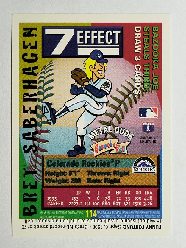 1996 Bazooka #114 Bret Saberhagen