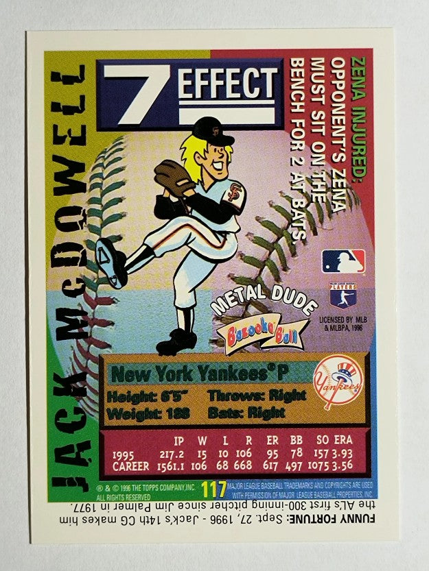 1996 Bazooka #117 Jack McDowell