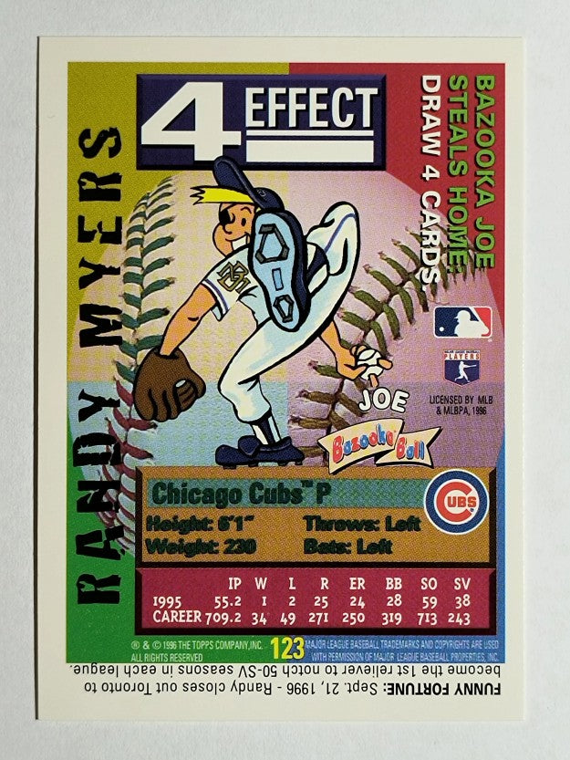 1996 Bazooka #123 Randy Myers