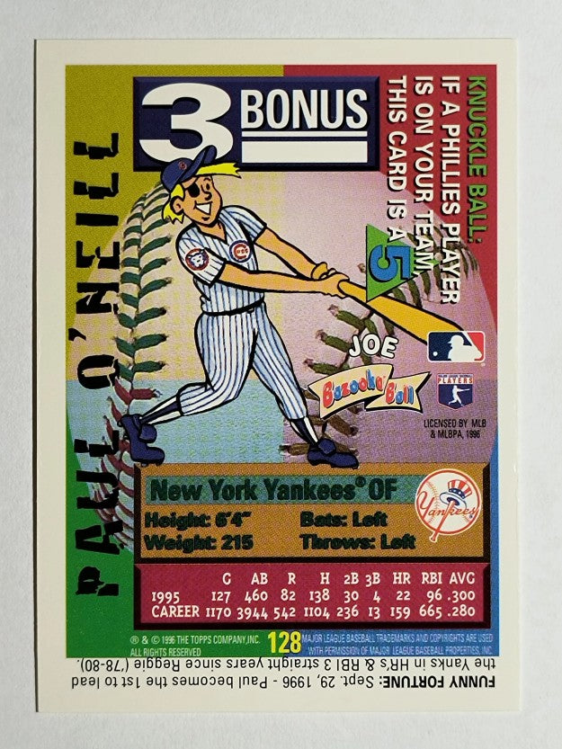 1996 Bazooka #128 Paul O'Neill