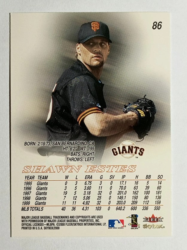 2000 SkyBox #86 Shawn Estes