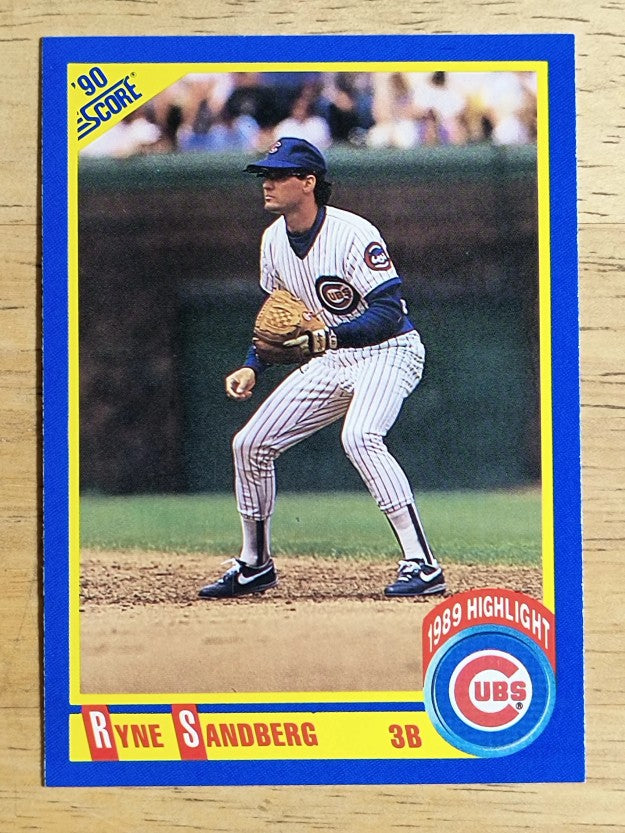 1990 Score #561A Ryne Sandberg HL ERR/Position on front listed as 3B