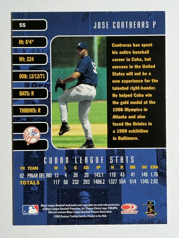 2003 Studio #55 Jose Contreras RC