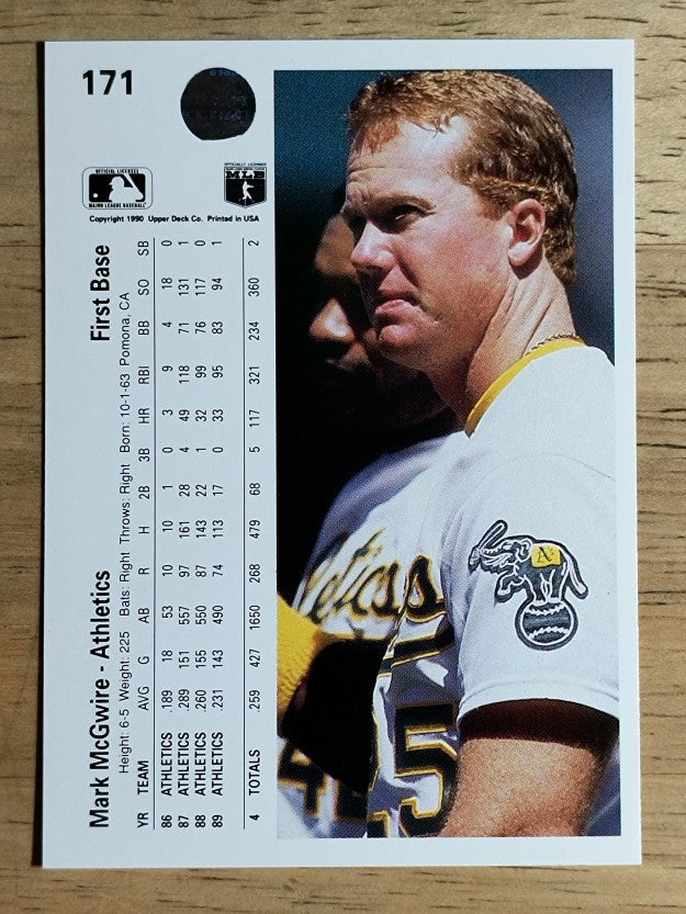 1990 Upper Deck #171 Mark McGwire
