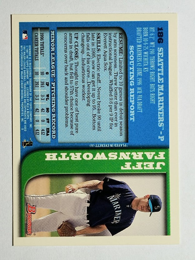 1997 Bowman #186 Jeff Farnsworth RC