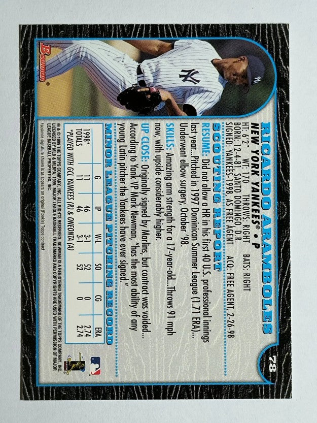 1999 Bowman #78 Ricardo Aramboles