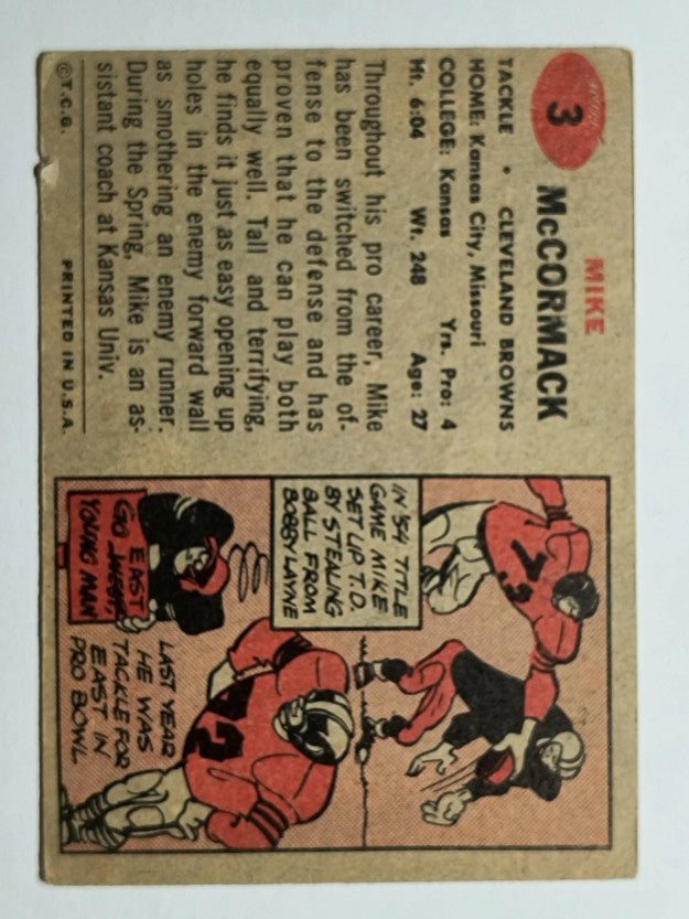 1957 Topps #3 Mike McCormack (GOOD)