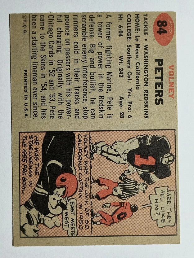 1957 Topps #84 Volney Peters (EX)