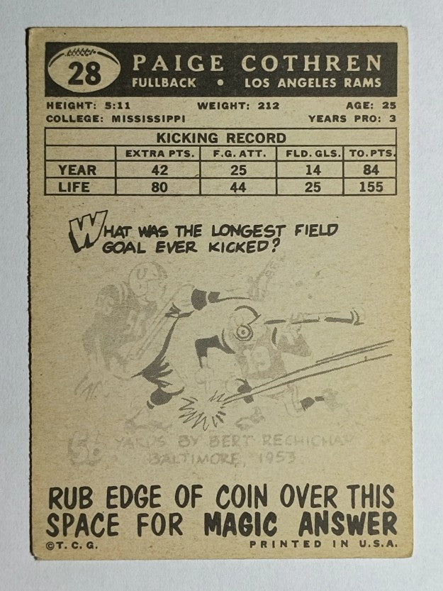 1959 Topps #28 Paige Cothren (VGEX)