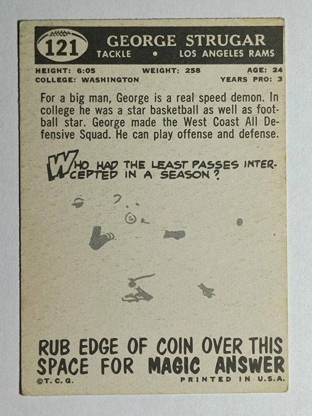 1959 Topps #121 George Strugar RC (GOOD)