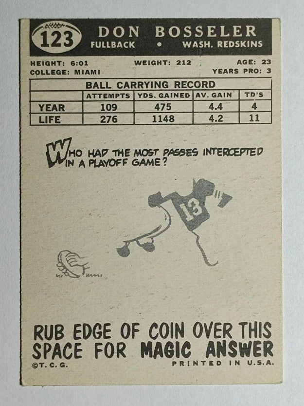 1959 Topps #123 Don Bosseler (EX)