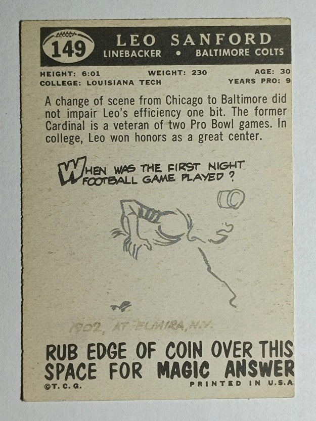 1959 Topps #149 Leo Sanford (VG)
