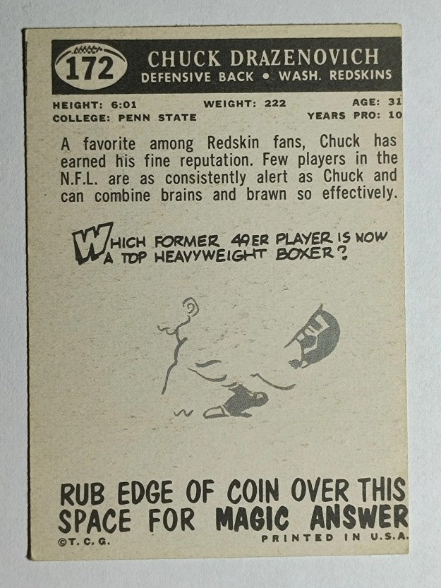1959 Topps #172 Chuck Drazenovich (GOOD)