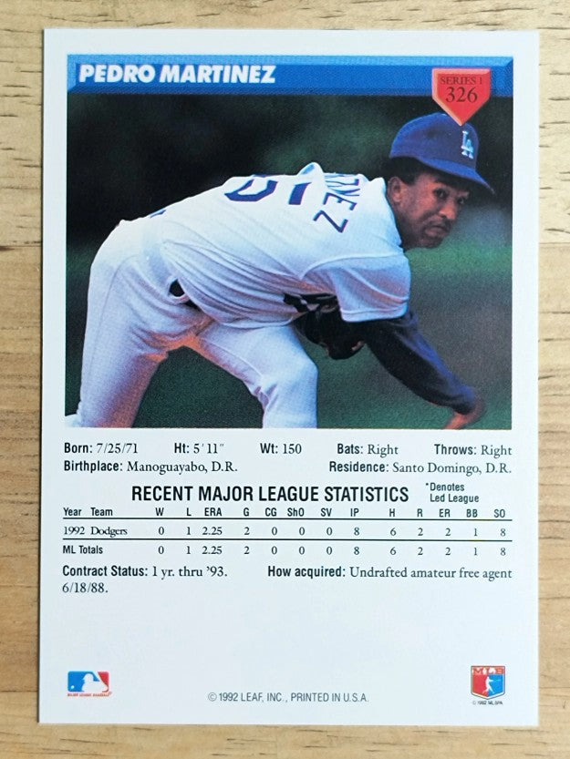 1993 Donruss #326 Pedro Martinez