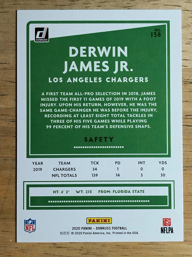 2020 Donruss #138 Derwin James Jr.