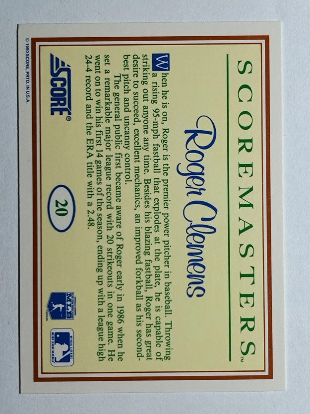 1989 Scoremasters #20 Roger Clemens