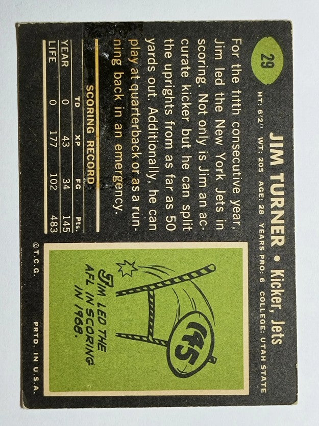 1969 Topps #29 Jim Turner (POOR)