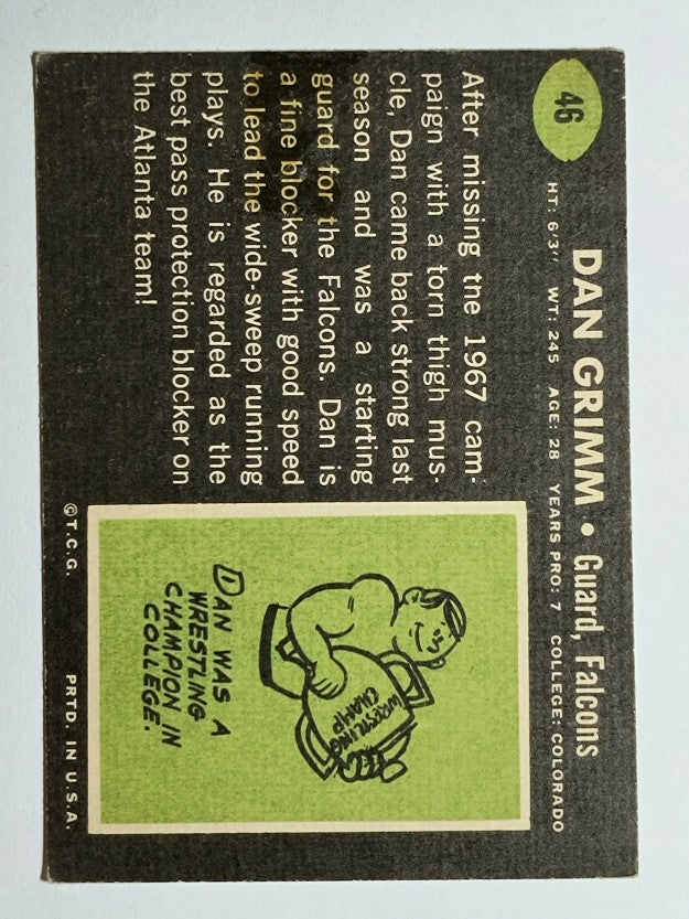 1969 Topps #46 Dan Grimm (POOR)