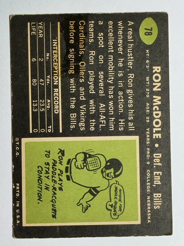 1969 Topps #78 Ron McDole (POOR)