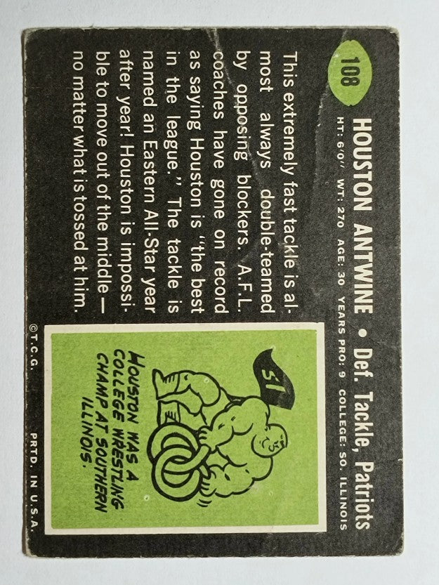1969 Topps #108 Houston Antwine (POOR)