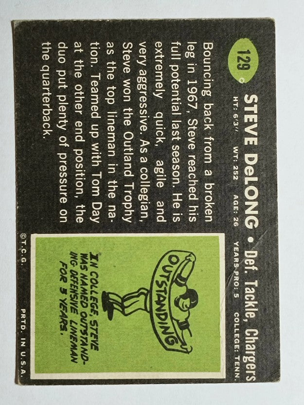 1969 Topps #129 Steve DeLong (GOOD)