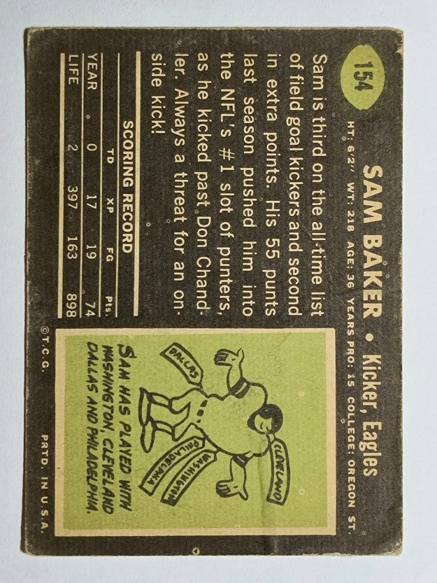 1969 Topps #154 Sam Baker (POOR)