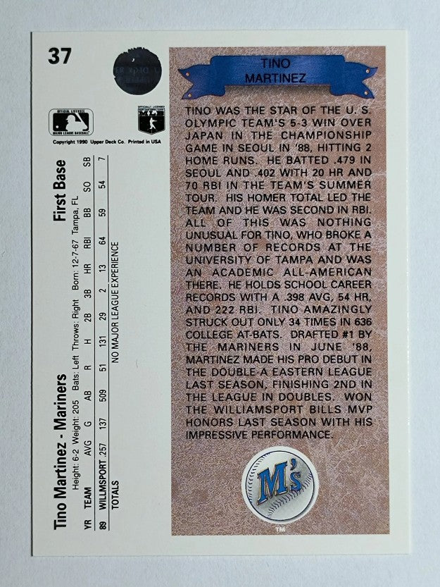 1990 Upper Deck #37 Tino Martinez