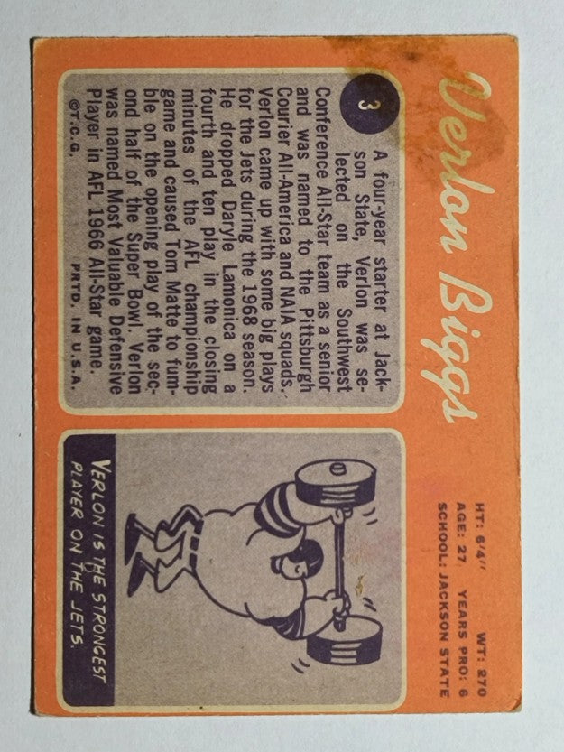 1970 Topps #3 Verlon Biggs (POOR)