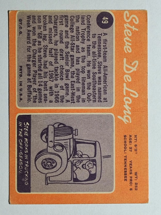 1970 Topps #49 Steve DeLong (GOOD)