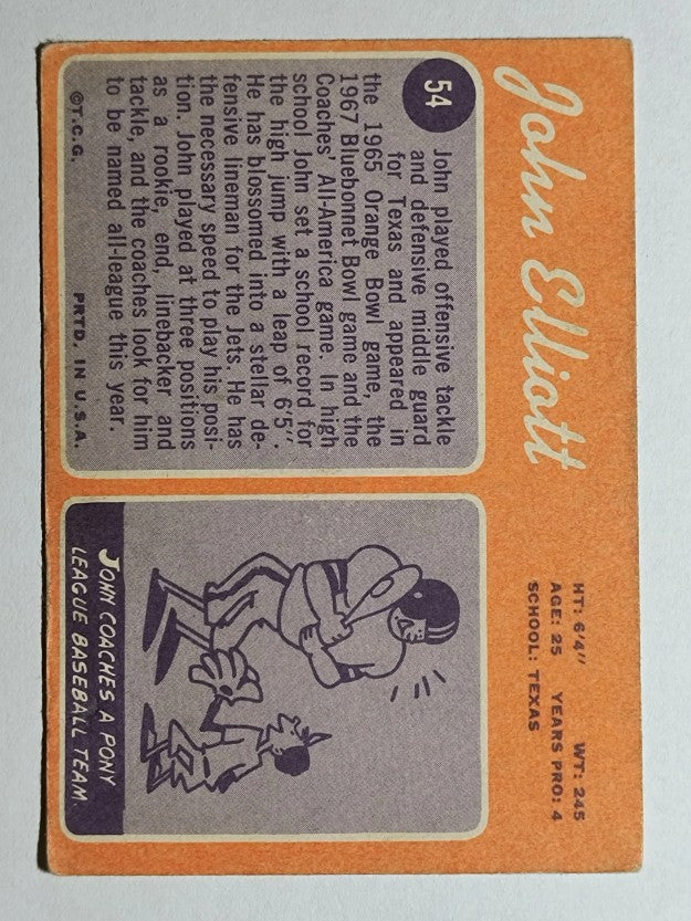 1970 Topps #54 John Elliott RC (GOOD)