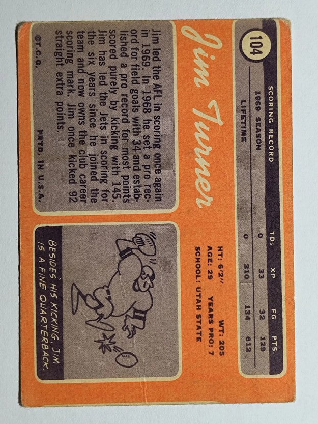 1970 Topps #104 Jim Turner (GOOD)