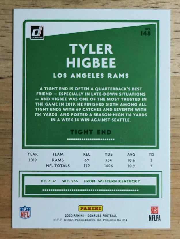 2020 Donruss #148 Tyler Higbee