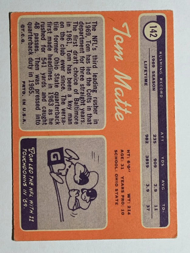 1970 Topps #142 Tom Matte (VGEX)