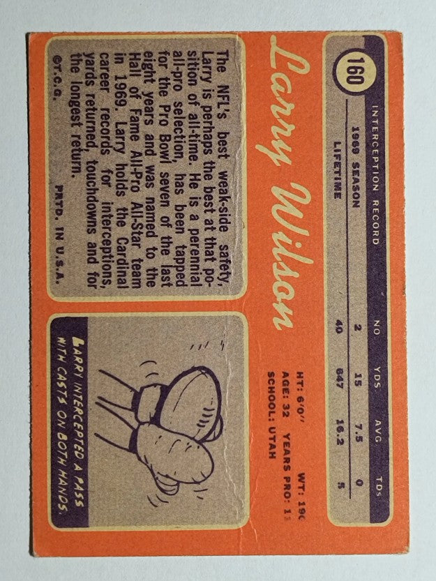 1970 Topps #160 Larry Wilson (GOOD)