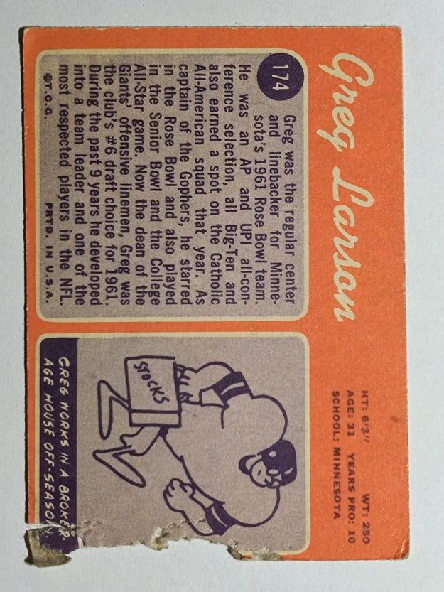 1970 Topps #174 Greg Larson (POOR)