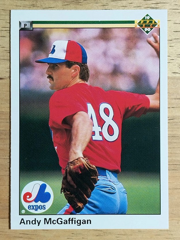1990 Upper Deck #597A Andy McGaffigan ERR/Photo actually Rich Thompson
