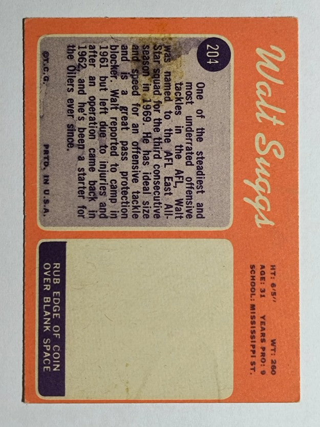 1970 Topps #204 Walt Suggs (POOR)