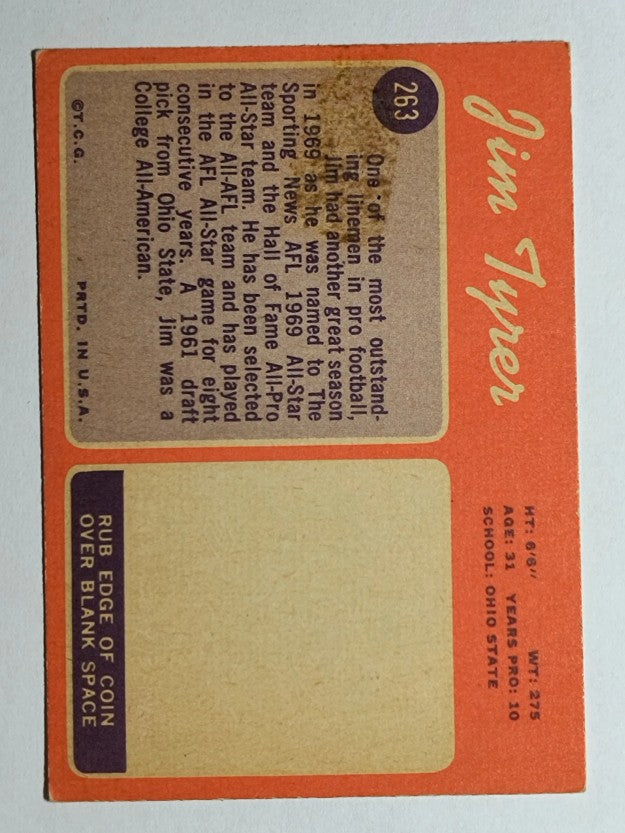 1970 Topps #263 Jim Tyrer (POOR)