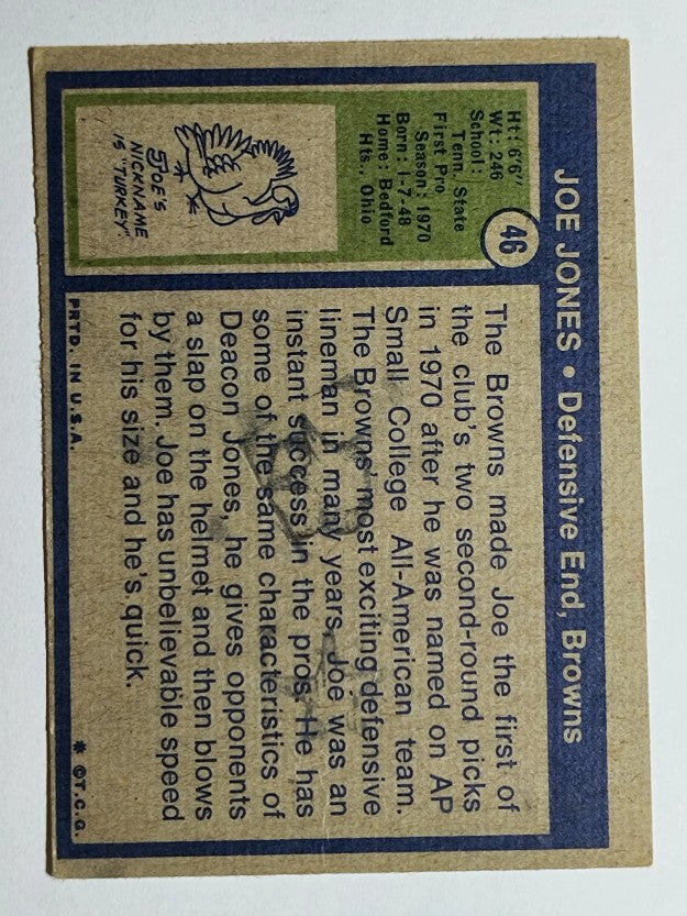 1972 Topps #46 Joe Jones DE RC (GOOD)