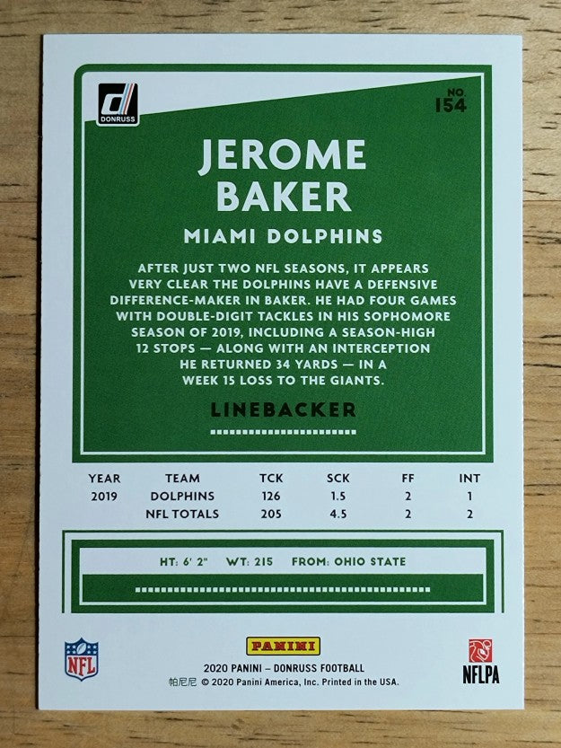 2020 Donruss #154 Jerome Baker