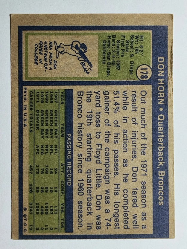 1972 Topps #178 Don Horn (GOOD)