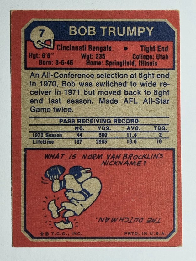 1973 Topps #7 Bob Trumpy (VGEX)