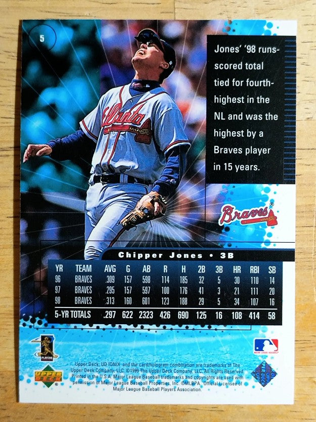 1999 UD Ionix #5 Chipper Jones