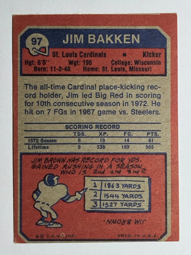 1973 Topps #97 Jim Bakken (VG)