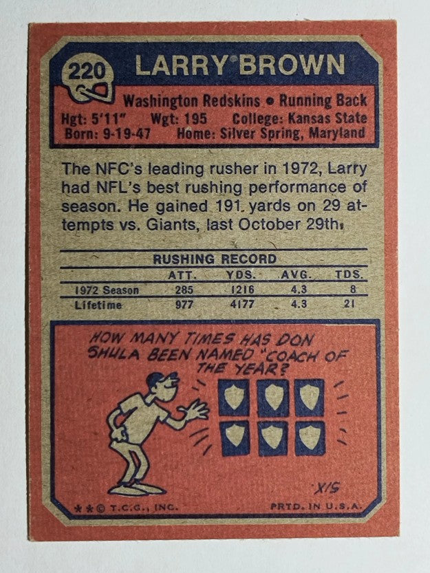 1973 Topps #220 Larry Brown (EX)