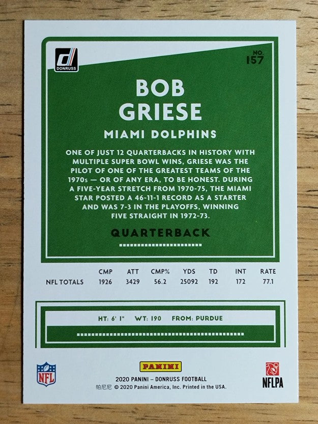 2020 Donruss #157 Bob Griese