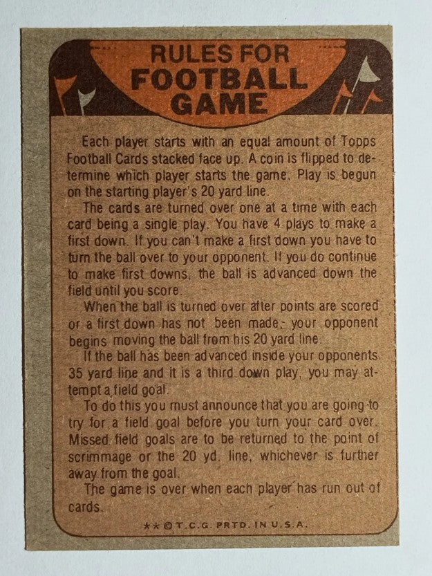 1974 Topps Team Checklists #5 Cincinnati Bengals (GOOD)