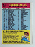 1974 Topps Team Checklists #5 Cincinnati Bengals (GOOD)